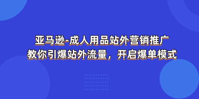 （11398期）亚马逊-成人用品 站外营销推广 教你引爆站外流量，开启爆单模式 - 来及网络