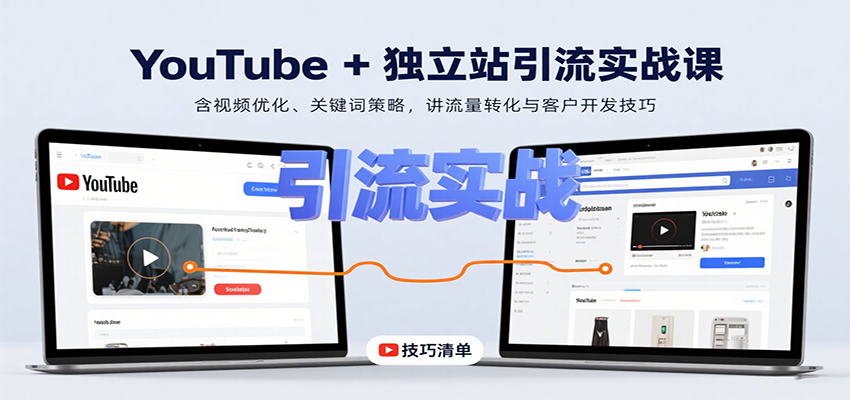 YouTube+独立站引流实战课：含视频优化、关键词策略，讲流量转化与客户开发技巧 - 来及网络