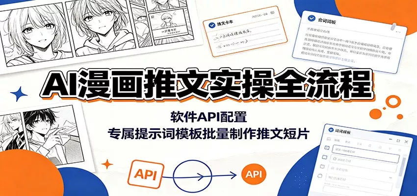 AI漫画推文实操全流程：软件API配置，专属提示词模板批量制作推文短片 - 来及网络