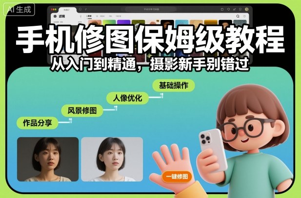 手机修图保姆级教程，从入门到精通，摄影新手别错过 - 来及网络