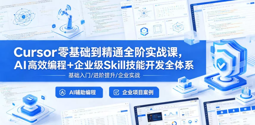 Cursor零基础到精通全阶实战课，AI高效编程+企业级Skill技能开发全体系 - 来及网络