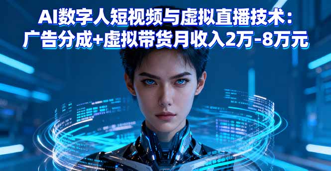 AI数字人短视频与虚拟直播技术：广告分成+虚拟带货月收入2万-8万元 - 来及网络