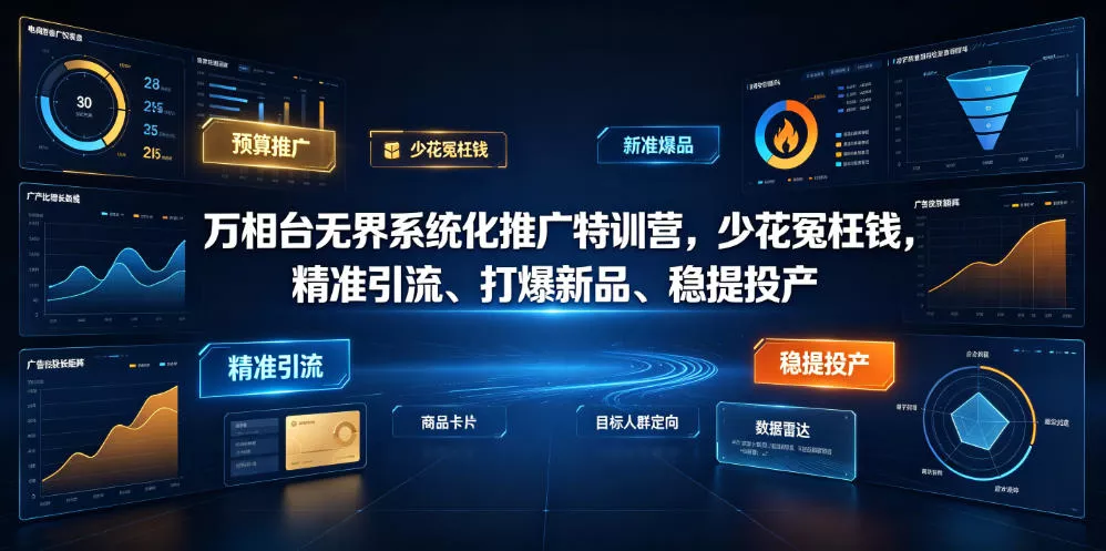 万相台无界系统化推广特训营VI0.0，少花冤枉钱，精准引流、打爆新品、稳提投产(全程录音+字幕) - 来及网络