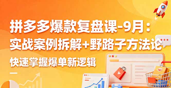 拼多多爆款复盘课-9月：实战案例拆解+野路子方法论，快速掌握爆单新逻辑 - 来及网络