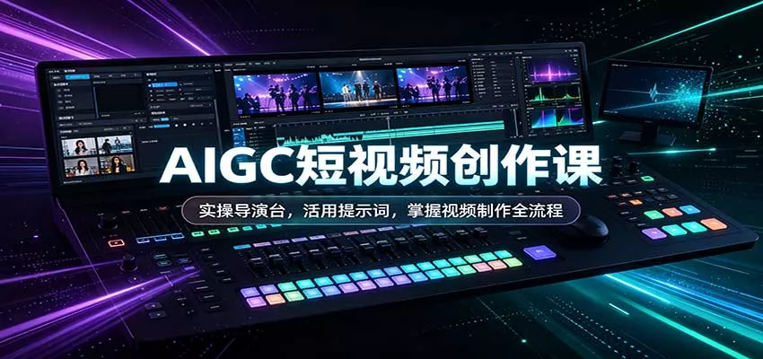 AIGC短视频创作课：实操导演台，活用提示词，掌握视频制作全流程 - 来及网络