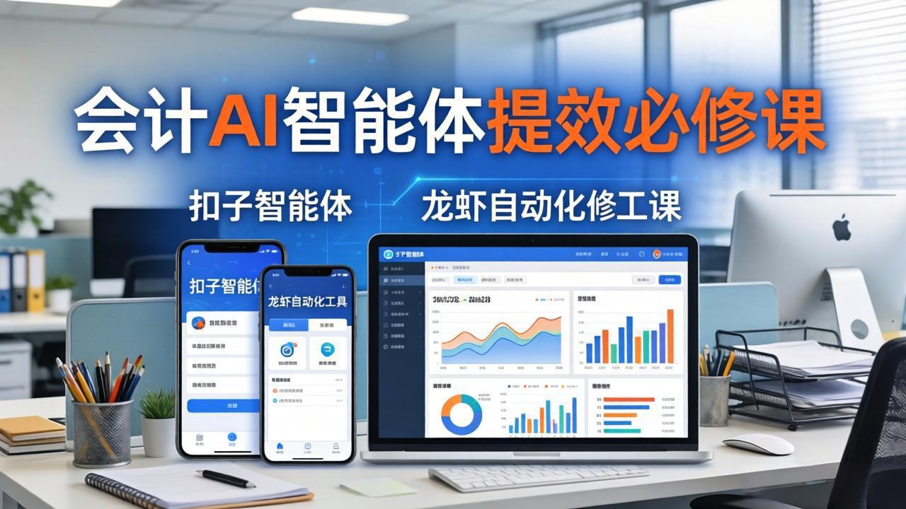 财务会计AI智能体提效必修课：扣子智能体+龙虾自动化+报表分析，一站式提升财务工作效率 - 来及网络
