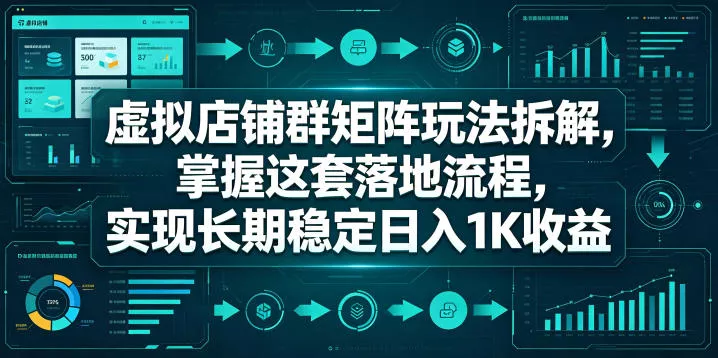 虚拟店铺群矩阵玩法拆解，掌握这套落地流程，实现长期稳定日入1K收益【揭秘】 - 来及网络