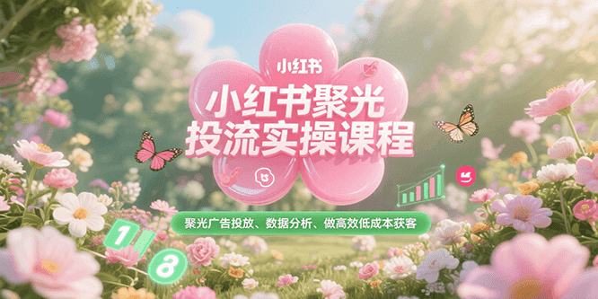 小红书聚光投流实操课程，聚光广告投放、数据分析、做高效低成本获客 - 来及网络
