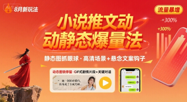 8月小说推文全新玩法，动静态图片+搭配小说文案爆量玩法 - 来及网络