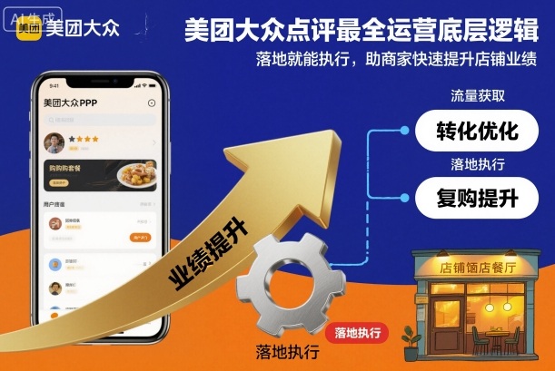 美团大众点评最全运营底层逻辑，落地就能执行，助商家快速提升店铺业绩 - 来及网络