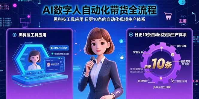 （15699期）AI数字人自动化带货全流程：黑科技工具应用 日更10条的自动化视频生产体系 - 来及网络