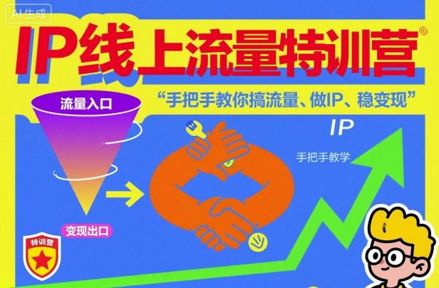 IP线上流量特训营，手把手教你搞流量、做IP、稳变现 - 来及网络