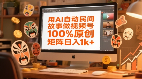用AI自动民间故事做视频号，100%原创，矩阵日入1k+ - 来及网络