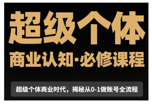 超级个体商业认知觉醒视频课，商业认知·必修课程揭秘从0-1账号全流程 - 来及网络