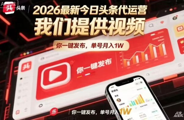 今日头条躺賺模式，你9我1，操作简单，一键发布，单机日入数百，长期合作【揭秘】 - 来及网络