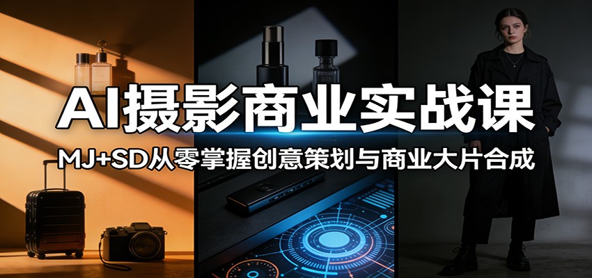 AI摄影商业实战课：MJ+SD从零掌握创意策划与商业大片合成 - 来及网络