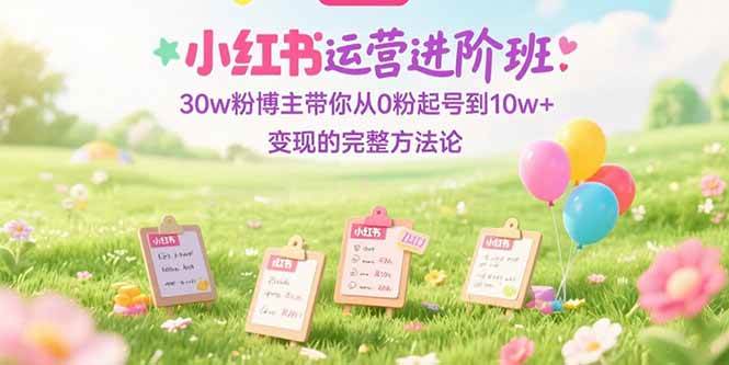 （15318期）小红书运营进阶班：30w粉博主带你从0粉起号到10w+变现的完整方法论 - 来及网络