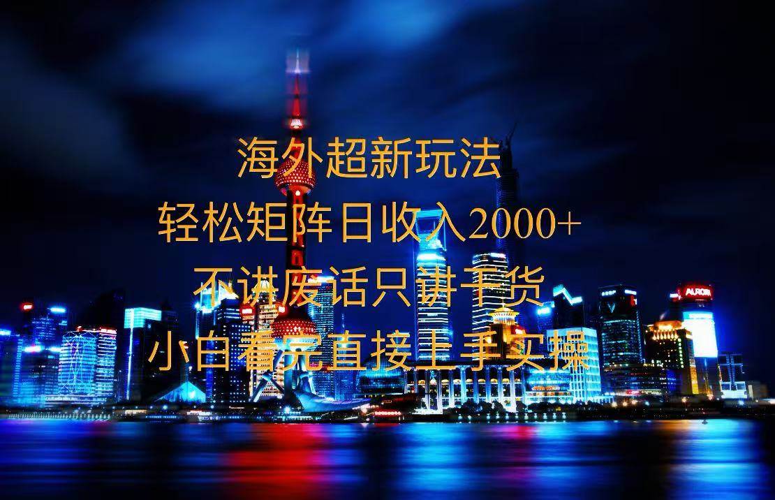 （13583期）2025全新海外暴力玩法，操作简单，小白轻松上手 - 来及网络