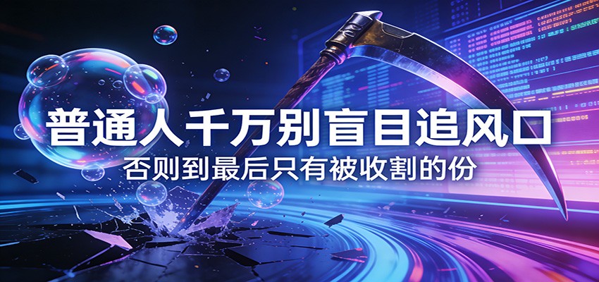 付费文章《通人千万别盲目追风口》否则到最后只有被收割的份 - 来及网络