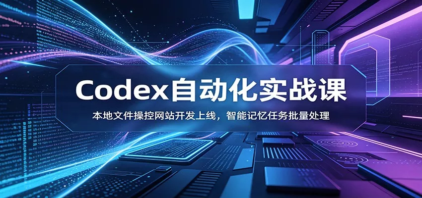 Codex自动化实战课：本地文件操控网站开发上线，智能记忆任务批量处理 - 来及网络