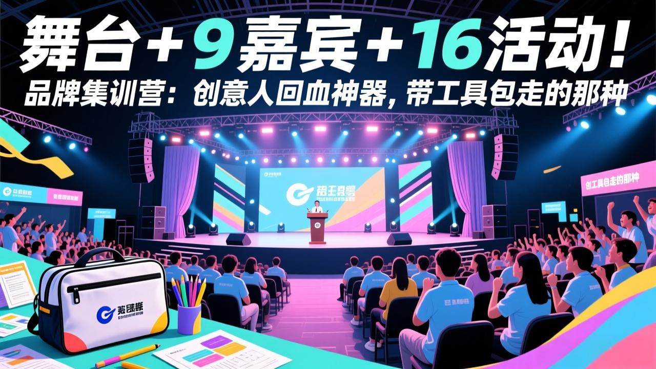 （17413期）舞台 + 9 嘉宾 + 16 活动！品牌集训营：创意人回血神器，带工具包走的那种 - 来及网络
