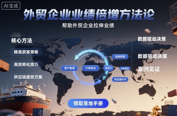 外贸企业业绩倍增方法论，帮助外贸企业拉伸业绩 - 来及网络