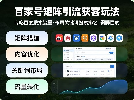 百家号矩阵引流获客玩法，专吃百度搜索流量，布局关键词搜索排名，霸屏百度 - 来及网络