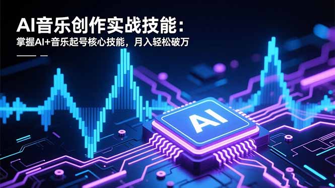 AI音乐创作实战技能：掌握AI+音乐起号核心技能，月入轻松破万 - 来及网络