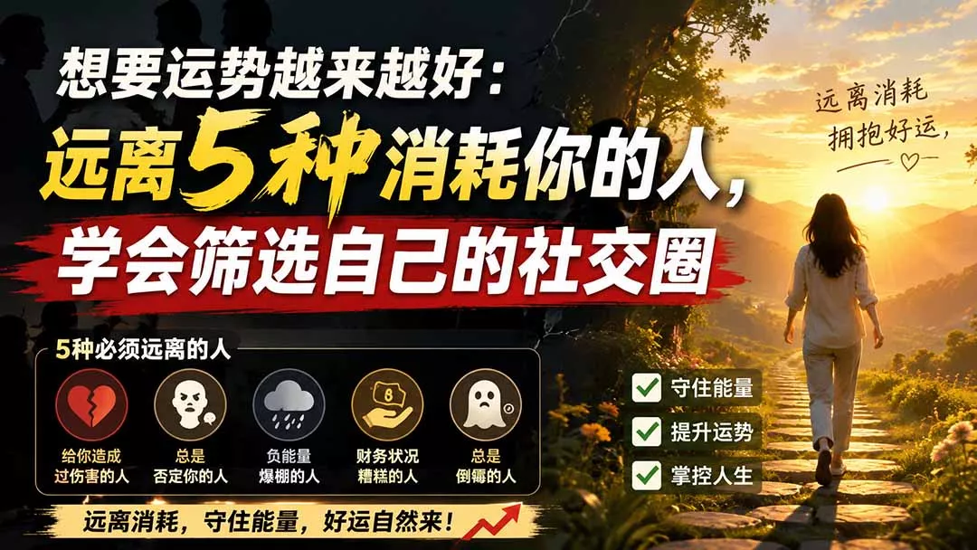 付费文章：想要运势越来越好：远离5种消耗你的人，学会筛选自己的社交圈 - 来及网络