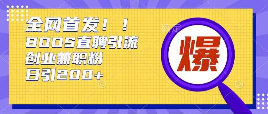 通过Boss直聘，每天轻松钓到200+多条创业大鱼的秘籍【揭秘】 - 来及网络