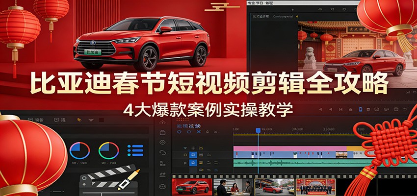 比亚迪春节短视频剪辑全攻略，4大爆款案例实操教学 - 来及网络