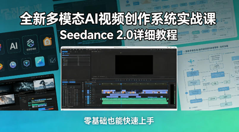 全新多模态AI视频创作系统实战课，Seedance 2.0详细教程，零基础也能快速上手 - 来及网络