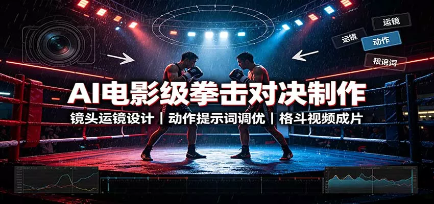 AI电影级拳击对决制作：镜头运镜设计，动作提示词调优，格斗视频成片 - 来及网络