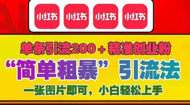 12月底小红书”简单粗暴“引流法，单条引流200+精准创业粉 - 来及网络