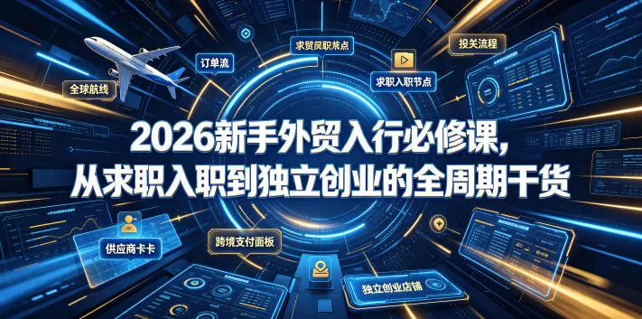 2026新手外贸入行必修课，从求职入职到独立创业的全周期干货 - 来及网络