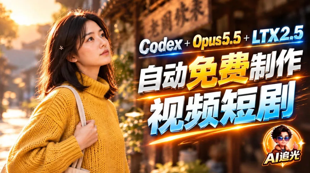 【无水印】Codex出图+免费LTX-2.5生成视频，Claude Opus 5.5全自动剪出1分钟情感短剧《停了的表》 - 来及网络