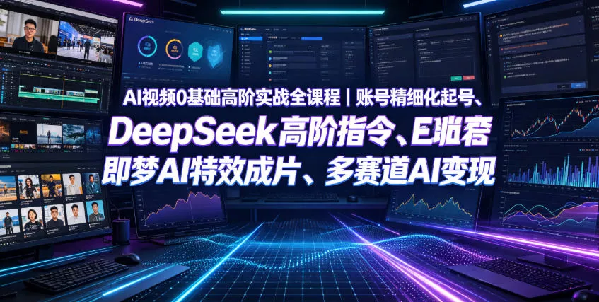 AI视频0基础高阶实战全课程｜账号精细化起号、DeepSeek高阶指令、即梦AI特效成片、多赛道AI短视频量产变现 - 来及网络