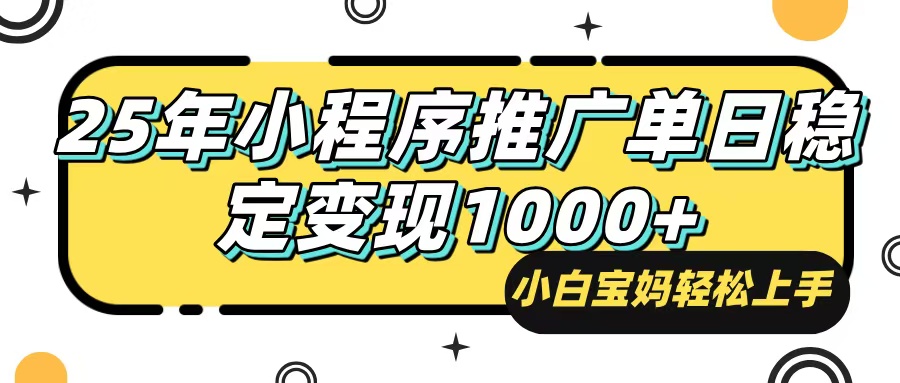 （14298期）25年最新风口，小程序自动推广，，稳定日入1000+，小白轻松上手 - 来及网络