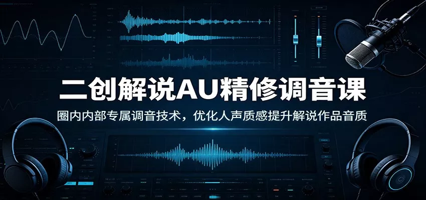 二创解说AU精修调音课：圈内内部专属调音技术，优化人声质感提升解说作品音质 - 来及网络