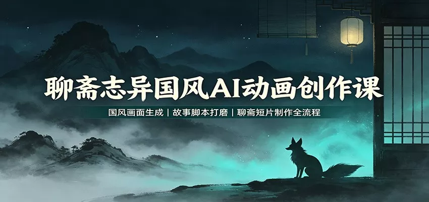 聊斋志异国风AI动画创作课：国风画面生成，故事脚本打磨，聊斋短片制作全流程 - 来及网络