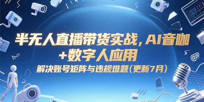 （15280期）半无人直播带货实战，AI音咖+数字人应用 解决账号矩阵与违规难题(更新7月) - 来及网络