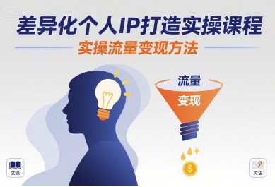 差异化个人IP打造实操课程，实操流量变现方法 - 来及网络
