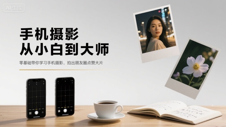 手机摄影从小白到大师，零基础带你学习手机摄影，拍出朋友圈点赞大片 - 来及网络
