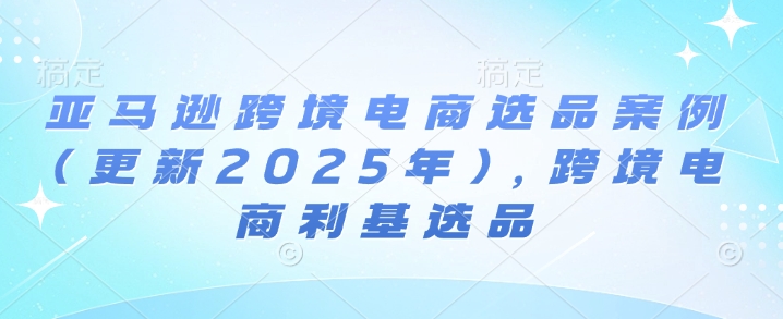 亚马逊跨境电商选品案例(更新2025年4月)，跨境电商利基选品 - 来及网络