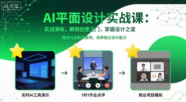 AI平面设计实战课，实战演练，解锁创意之门，掌握设计之道 - 来及网络