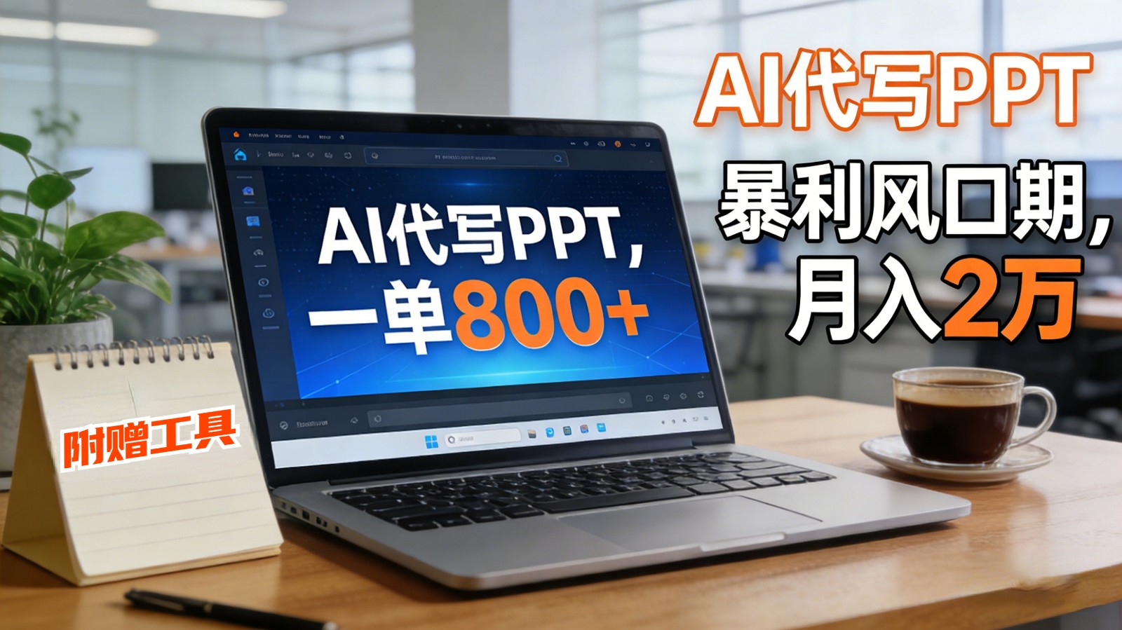 AI 代写做 PPT！一单狂赚 800+，风口期月入 2 万(工具 + 提示词直接送) - 来及网络