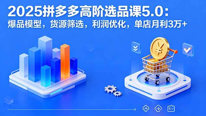 （16019期）2025拼多多高阶选品课5.0：爆品模型，货源筛选，利润优化，单店月利3万+ - 来及网络