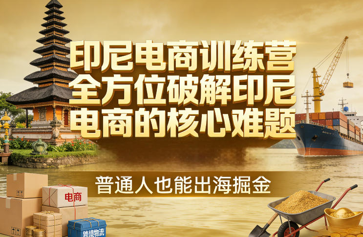 印尼电商训练营，全方位破解印尼电商的核心难题，普通人也能出海掘金 - 来及网络