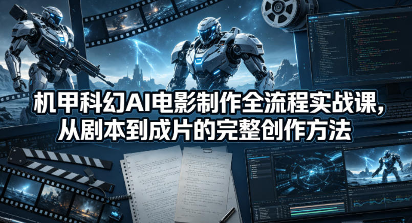 机甲科幻AI电影制作全流程实战课，从剧本到成片的完整创作方法 - 来及网络