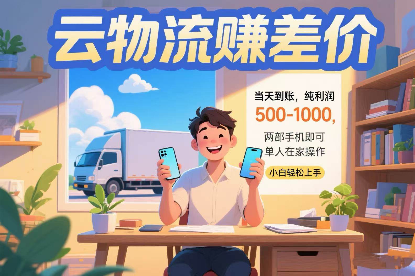 （15492期）云物流赚差价 当天到账纯利润500-1000 两部手机即可 可单人在家操作 小… - 来及网络